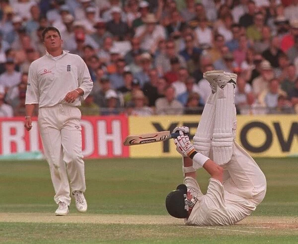 South Africa v England Cricket Match July 1998 Alan Donald hits the ground as he