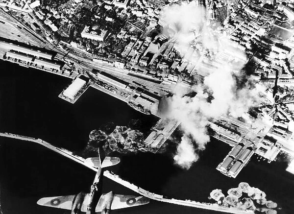 South African & Australian Baltimore bombers attack the Adriatic harbour of Fiume hitting