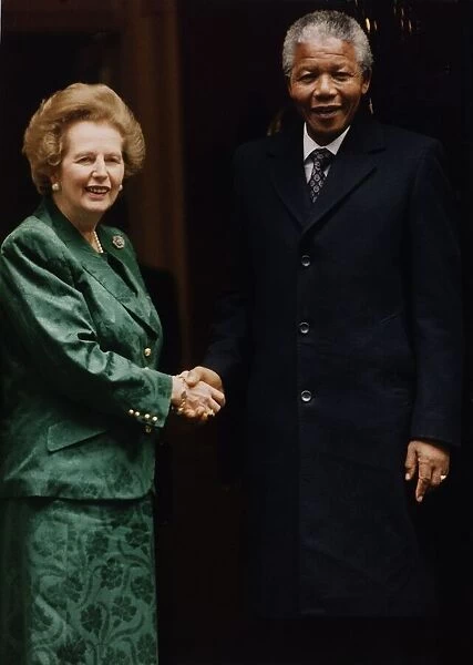 South African ex-political prisoner Nelson Mandela with British Prime Minister Margaret