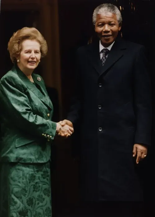 Framed Print : South African ex-political prisoner Nelson Mandela with British Prime Minister Margaret Framed Print : South African ex-political prisoner Nelson Mandela with British Prime Minister Margaret