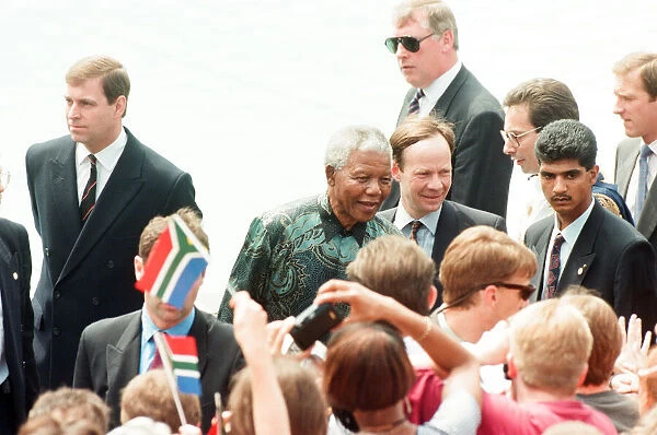 South African President Nelson Mandela and Prince Andrew the Duke of York seen here