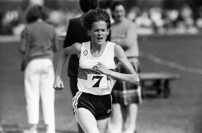 Framed Print : South African wonder girl Zola Budd seen winning the 3000 metre race at Central Park in Framed Print : South African wonder girl Zola Budd seen winning the 3000 metre race at Central Park in