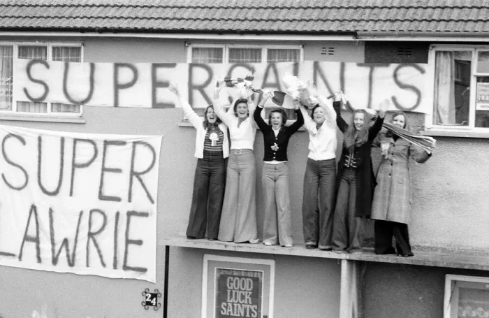 Framed Print : Southampton FC, FA Cup Winners 1976. Players celebrate win with fans during parade Framed Print : Southampton FC, FA Cup Winners 1976. Players celebrate win with fans during parade