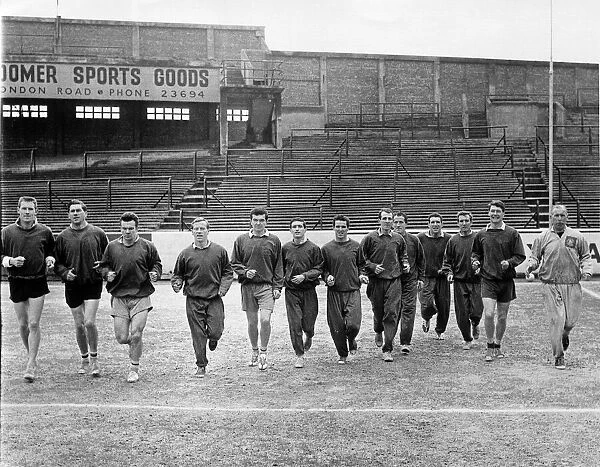 Southampton team training at The Dell. 15th March 1963