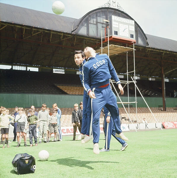 Soviet Union Football Players, pictured during training session at Ayresome Park