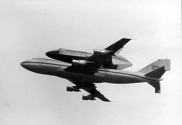 Space Shuttle Enterprise, piggy back on a NASA 747 Jumbo Jet