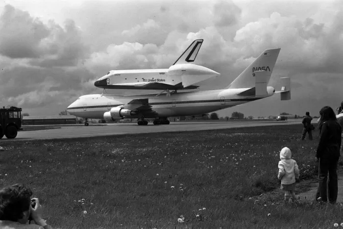 Framed Print : Space Shuttle Enterprise at RAF Fairford Gloucester in 1983