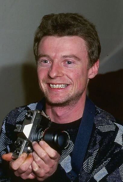 Space UFO January 1988 Stephen Houston holding his camera he took pictures of what