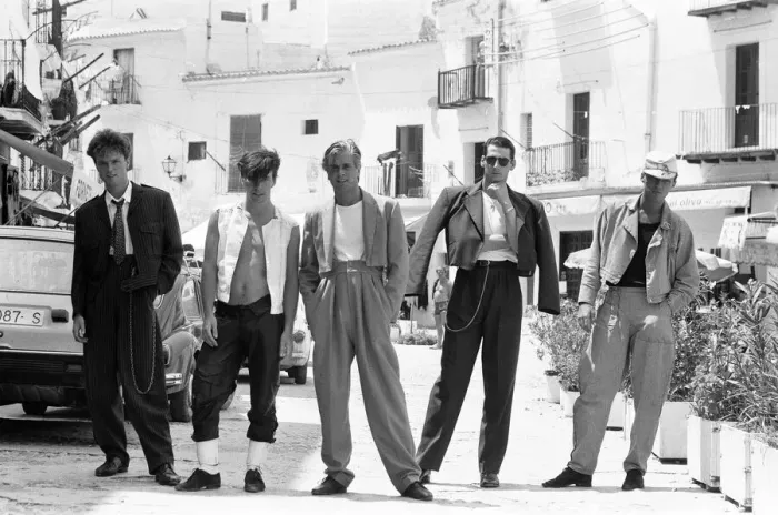 Framed Print : Spandau Ballet, music group in Ibiza, Spain, July 1981 Framed Print : Spandau Ballet, music group in Ibiza, Spain, July 1981