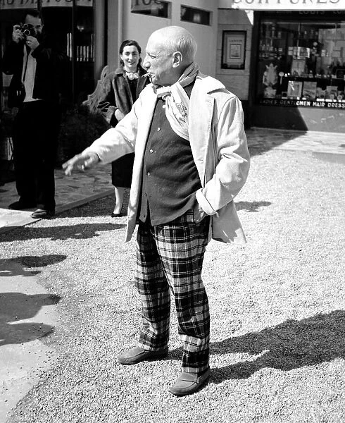 Spanish artist Pablo Picasso at the Cannes Film Festival May 1957