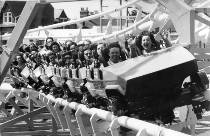 Framed Print : The Spanish City amusement park in Whitley Bay Holidaymakers enjoy Framed Print : The Spanish City amusement park in Whitley Bay Holidaymakers enjoy
