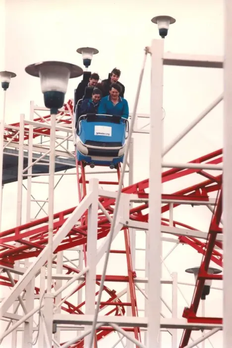 Framed Print : The Spanish City amusement park in Whitley Bay - thrill seekers ride the cyclone