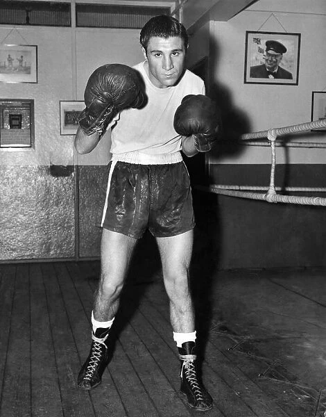 A sparring picture of Willie Toweel taken today at the gym. June 1957 P005625