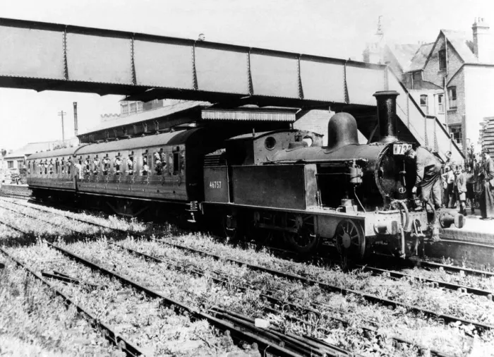 Framed Print : The special train at Harborne Station in 1950 which was organised by the Midland area of