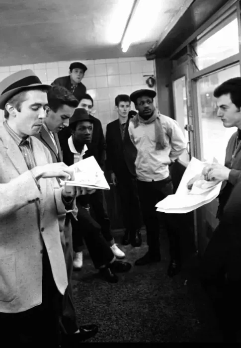 Framed Print : The Specials pop group in chip shop called The Parsons Nose Framed Print : The Specials pop group in chip shop called The Parsons Nose
