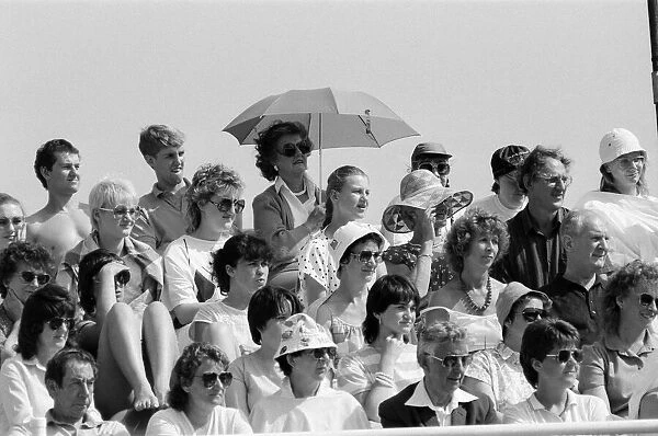 Spectators watching the final of the 1986 Edgbaston Cup Tennis Tournament at