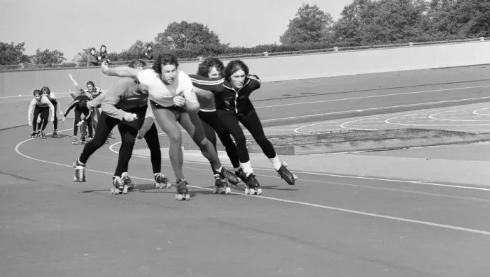 Framed Print : Speed Skating, Reading, Berkshire, England, October 1980