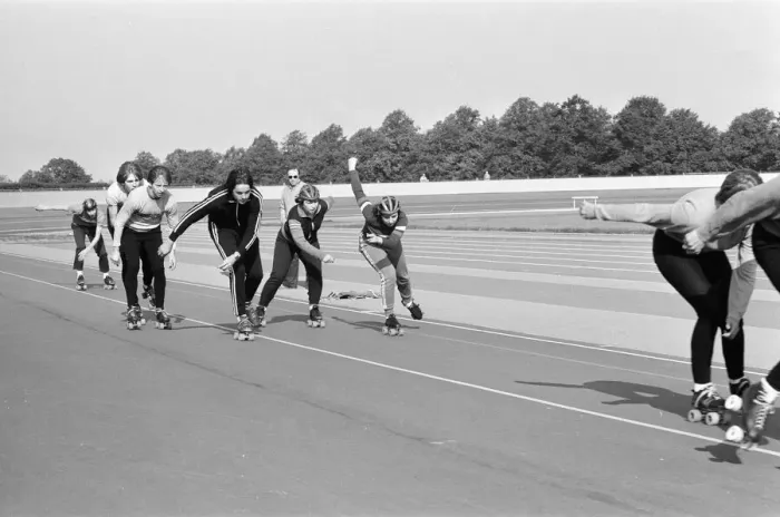 Framed Print : Speed Skating, Reading, Berkshire, England, October 1980