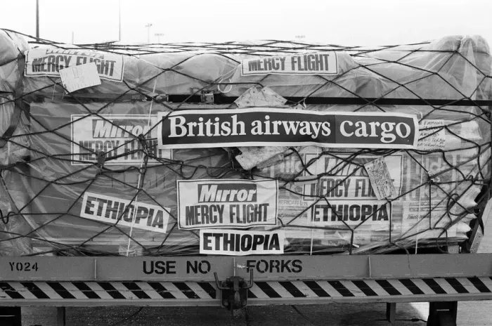 Framed Print : Speedbird 9401, the Daily Mirror Mercy Flight is loaded up with 30 tonnes of food Framed Print : Speedbird 9401, the Daily Mirror Mercy Flight is loaded up with 30 tonnes of food