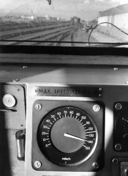 Framed Print : The speedometer tops 140 m. p. h. on the Inter-City 125 Tees-Tyne Pullman on 23rd September Framed Print : The speedometer tops 140 m. p. h. on the Inter-City 125 Tees-Tyne Pullman on 23rd September