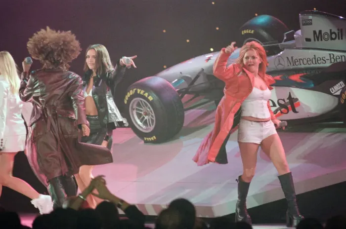 Framed Print : Spice Girls at Alexandra Palace in London to help launch new McLaren MP4 12 Formula One Framed Print : Spice Girls at Alexandra Palace in London to help launch new McLaren MP4 12 Formula One