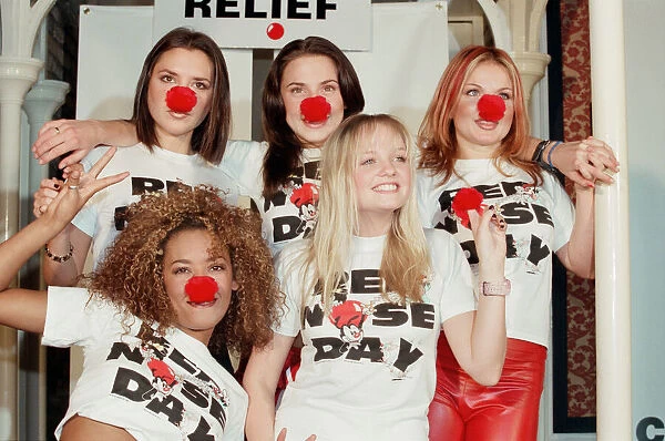The Spice Girls at the launch of Comic Reliefs Red Nose Day
