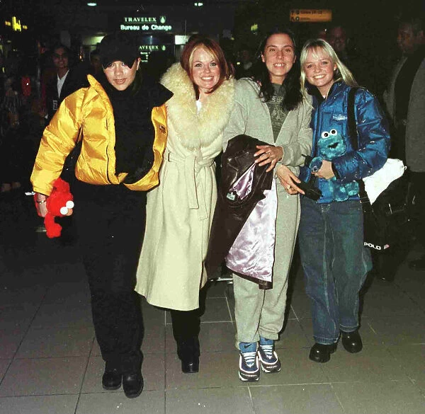 The Spice Girls leave Heathrow for Australia January 1998 to continue their world