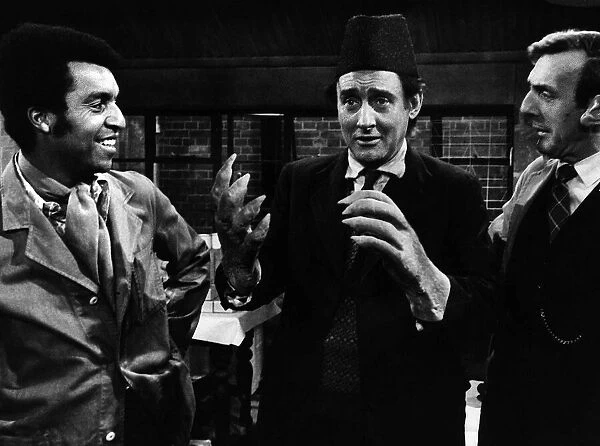 Spike Milligan actor with Eric Sykes and Kenny Lynch in TV series called Curry and Chips