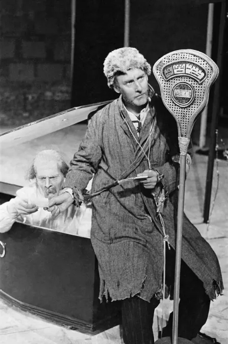 Framed Print : Spike Milligan seen here during the photo-call, for The Bed Sitting Room at the Mermaid