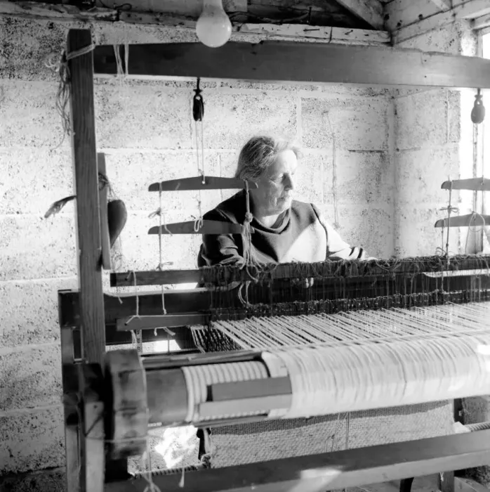 Framed Print : The SpinnersI guild of Kent. Women using hand operated loom Framed Print : The SpinnersI guild of Kent. Women using hand operated loom