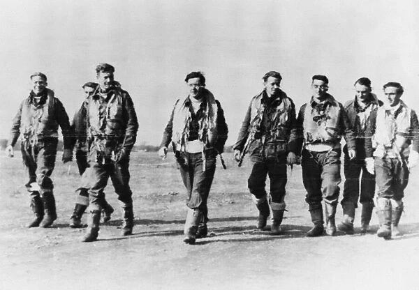 Spitfire pilots from England, Canada, Australia, and South Africa near Nettune