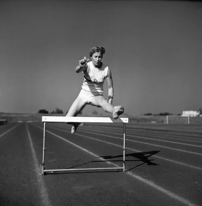 Framed Print : Sport: Athletic s. British runner Mary Rand pictured during training session Framed Print : Sport: Athletic s. British runner Mary Rand pictured during training session