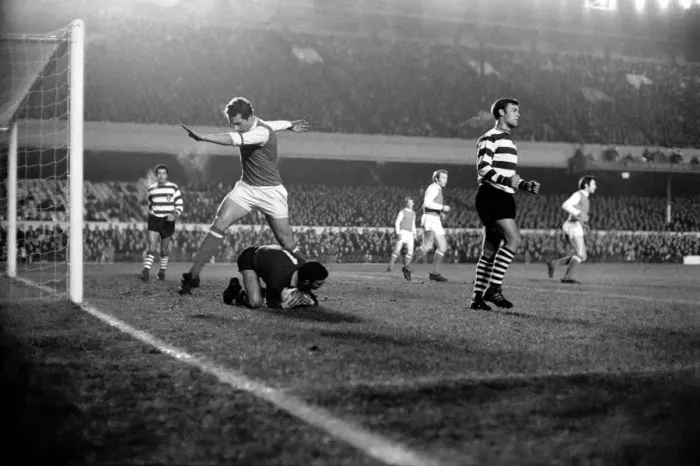 Framed Print : Sport: Football: Arsenal v. Sporting Lisbon Inter City Fairs Cup. Action from the match Framed Print : Sport: Football: Arsenal v. Sporting Lisbon Inter City Fairs Cup. Action from the match