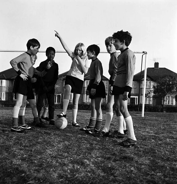 Sport: Football: Girl Referee: Schoolgirl Shelagh Spendley photographed the young members