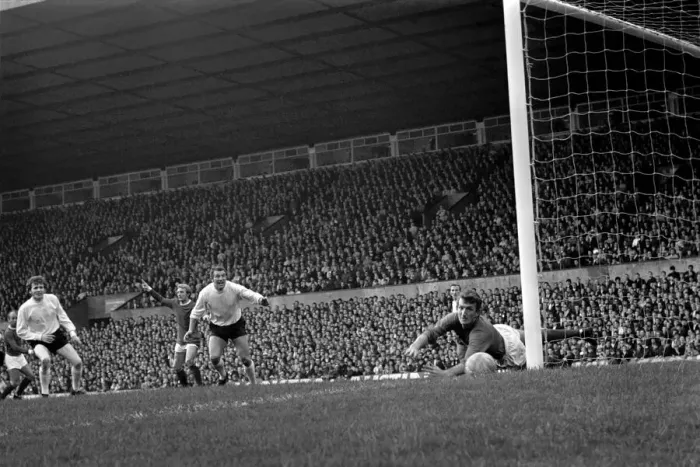 Framed Print : Sport: Football: Manchester United v. Stoke City. Alex Stepney is beaten by a shot