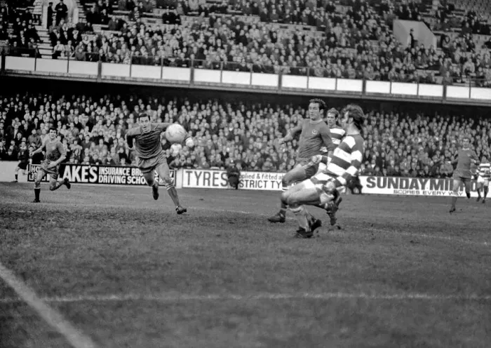 Framed Print : Sport: Football: Q. P. R. v. Portsmouth. No. 9 of Q. P. R. on right of picture, scoring Q. P. R Framed Print : Sport: Football: Q. P. R. v. Portsmouth. No. 9 of Q. P. R. on right of picture, scoring Q. P. R