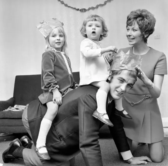 Framed Print : Sport: Football: Ron Davies Southampton centre forward, celebrates Christmas early Framed Print : Sport: Football: Ron Davies Southampton centre forward, celebrates Christmas early