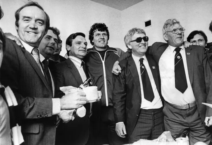 Framed Print : Sport - Football - Swansea City - Smiles all around at Preston North End after a 31 win