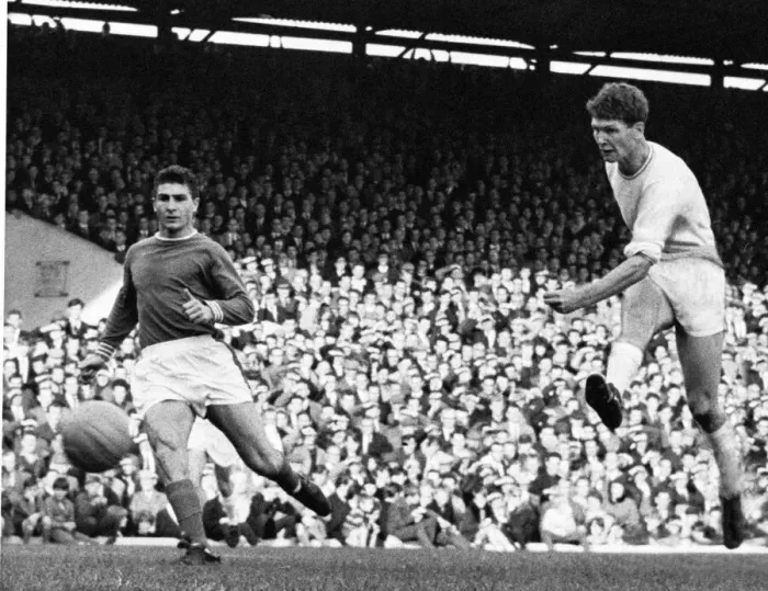 Framed Print : Sport - Football - Swansea Town - Swans centre forward Kirby drives the ball past Ipswich