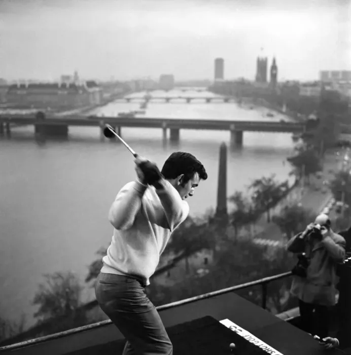 Framed Print : Sport Golf: Top British golfer Tony Jacklin had a drive from the north side of the river Framed Print : Sport Golf: Top British golfer Tony Jacklin had a drive from the north side of the river