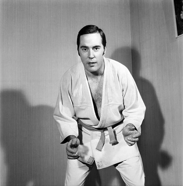 Sport Judo: Man posing wearing his judo pit. November 1969 Z10935-007