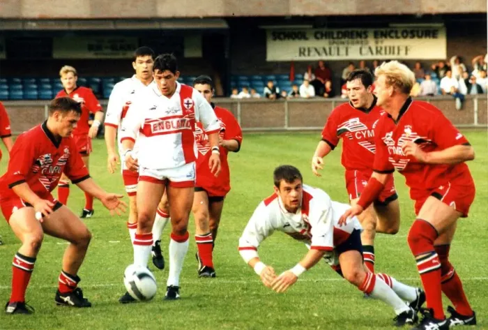 Framed Print : Sport - Rugby League - Wales v England - Kieran Cunningham (left Framed Print : Sport - Rugby League - Wales v England - Kieran Cunningham (left