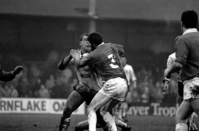 Framed Print : Sport Rugby League Widnes v Bradford. The final score was 30 - 6. November 1985