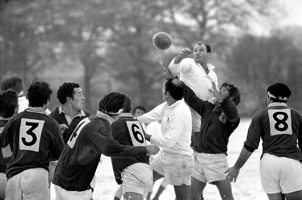 Sport. Rugby Union. Action in the snow. November 1969 Z11471-002