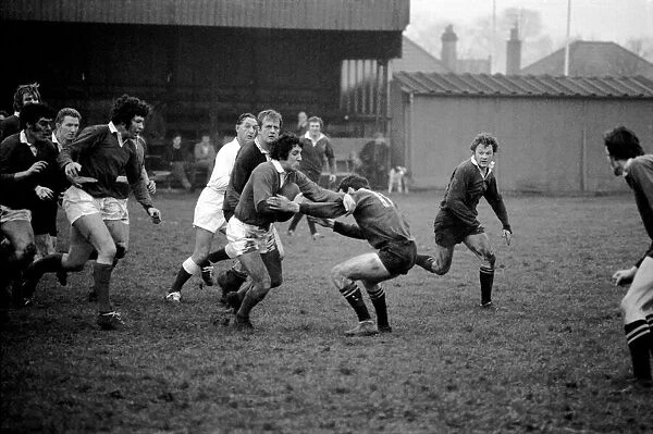 Sport: Rugby Union. Llanelli v. Wasps. Bennett of Llanelli in possession of the ball