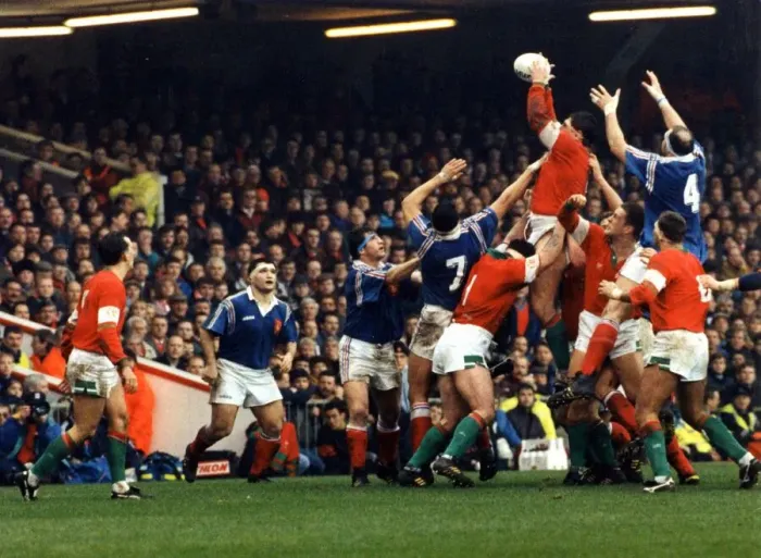 Framed Print : Sport - Rugby - Wales 24 v France 15 - 21st February 1994 - Wales win the ball in a short Framed Print : Sport - Rugby - Wales 24 v France 15 - 21st February 1994 - Wales win the ball in a short