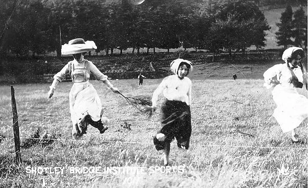 A sports day at Shotley Bridge, Co Durham when ladies showed and ankle