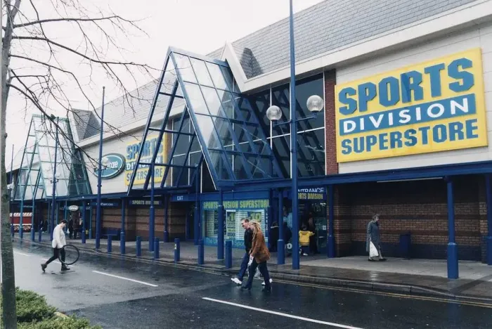 Framed Print : Sports Division Superstore, Fosse Park Shopping Centre, Leicester 1998 Framed Print : Sports Division Superstore, Fosse Park Shopping Centre, Leicester 1998