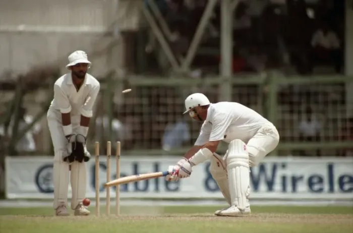 Framed Print : Spt. Cricket. England in Guyana. April 1990 90-2287-047 Local Caption Graham Framed Print : Spt. Cricket. England in Guyana. April 1990 90-2287-047 Local Caption Graham