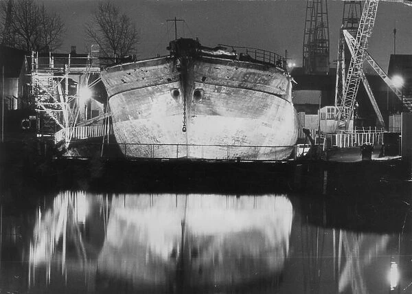 the SS Great Britain finally at rest in the dry dock, 5th July 1970